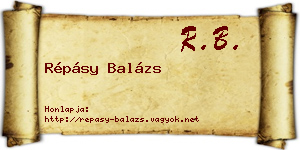 Répásy Balázs névjegykártya